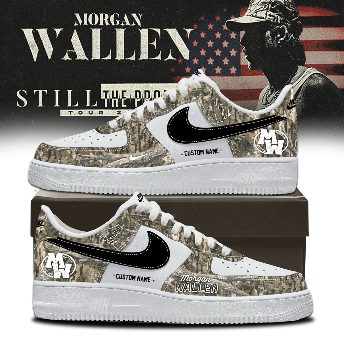_MW "Still The Problem" Camo Tour Limited Edition AF1 Sneakers