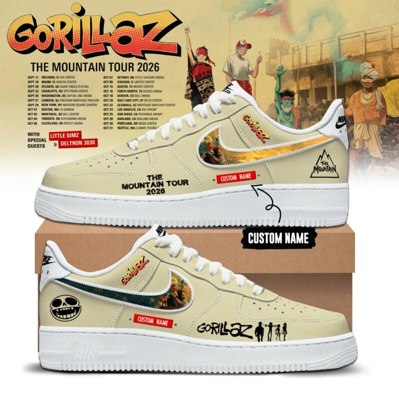 Gorillaz 'The Mountain Tour 2026' Limited Edition AF1 Sneakers
