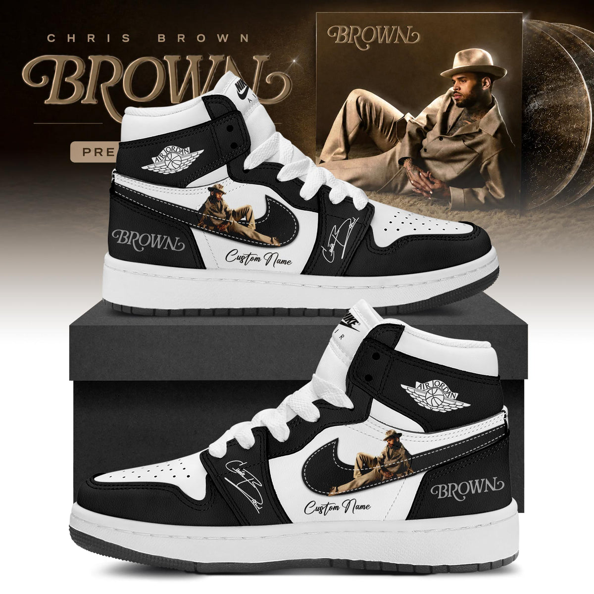 CB "BROWN" Album Limited Edition AJ1 Sneakers