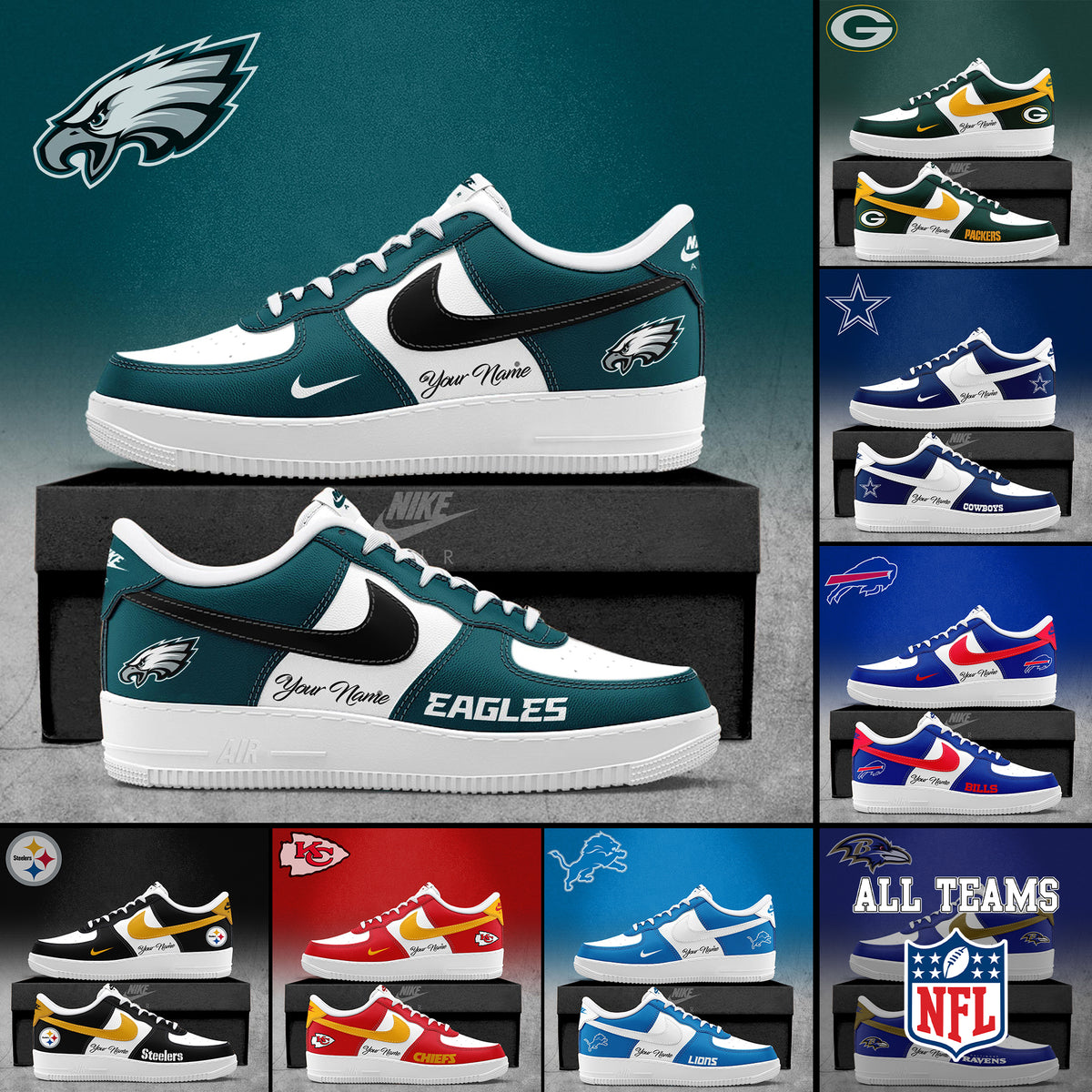 NFL Teams Customized Special Edition AF1 Sneaker