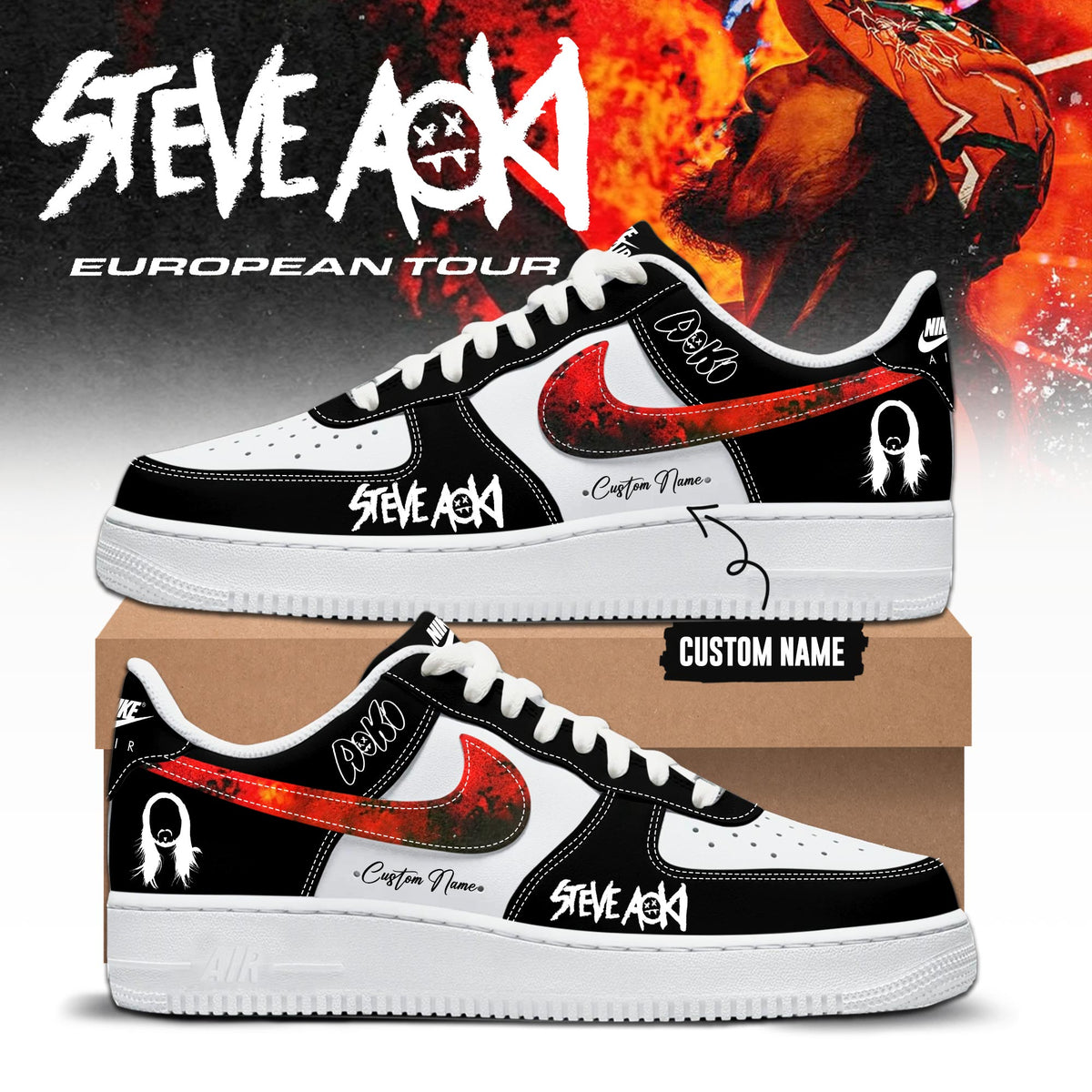 Steve Aoki EUROPEAN TOUR 2026 Limited Edition AF1 Sneakers