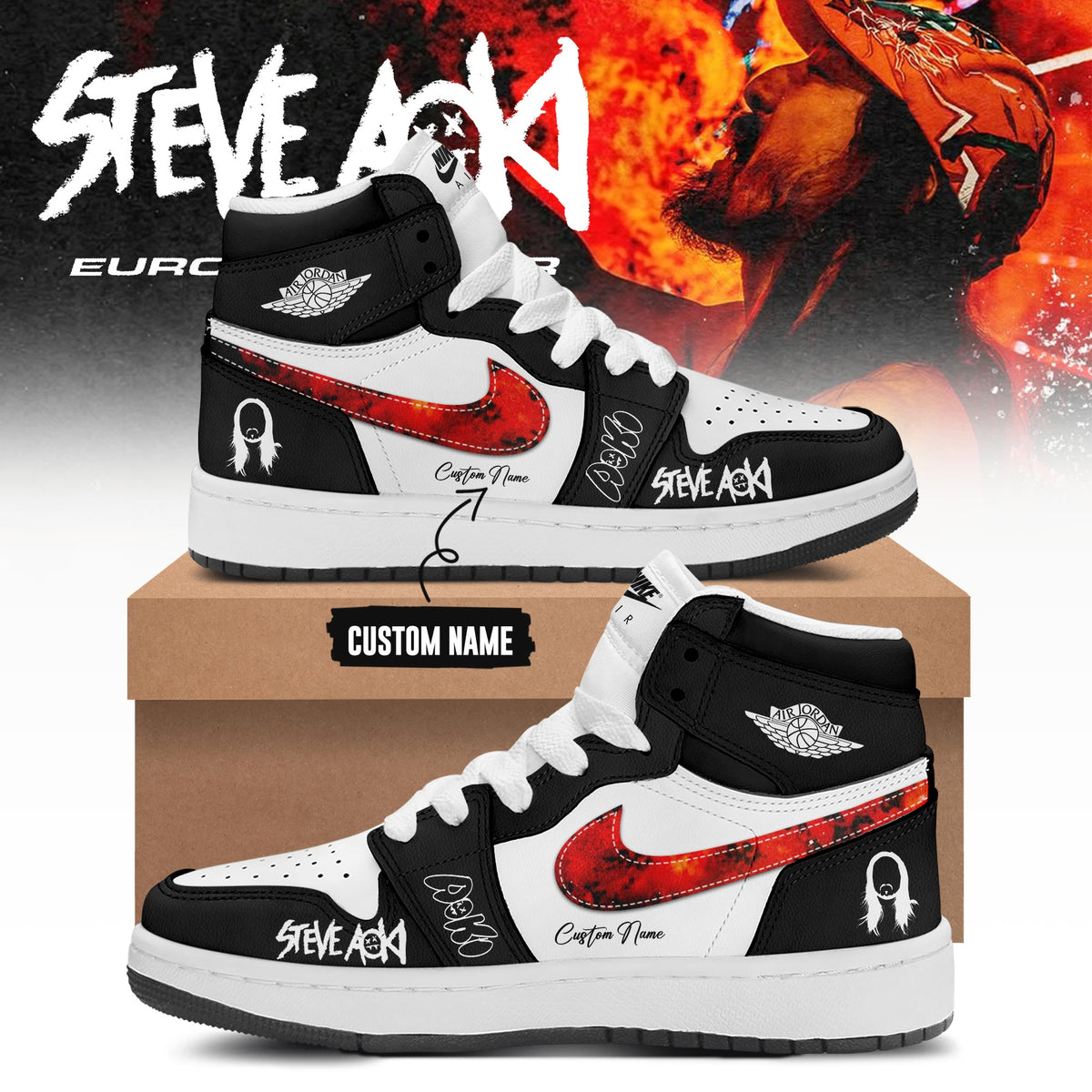 Steve Aoki EUROPEAN TOUR 2026 Limited Edition AJ1 Sneakers