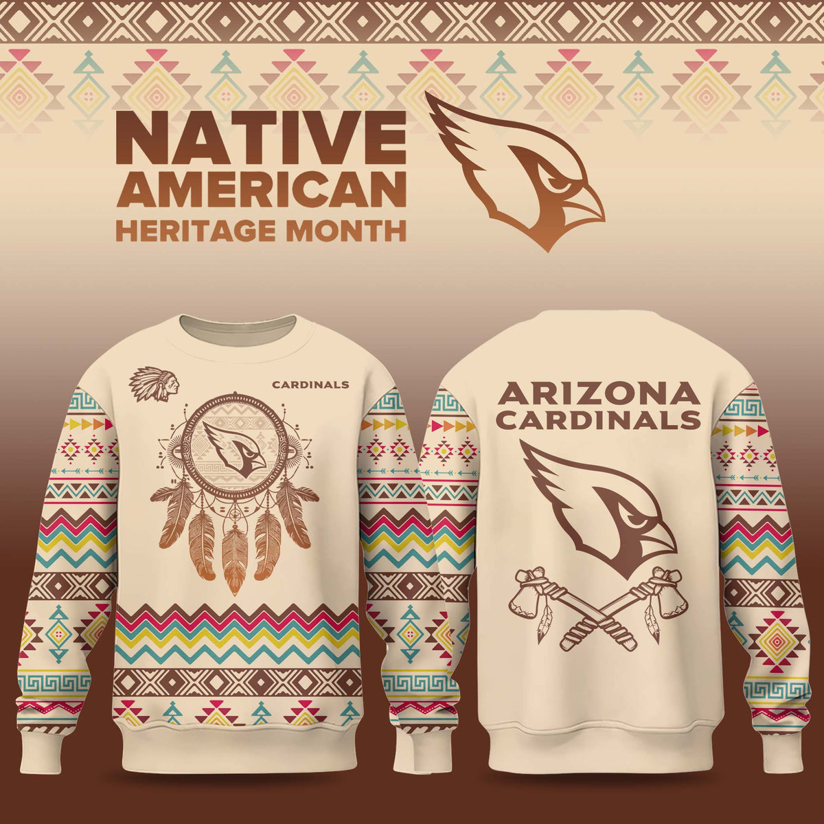 Arizona Cardinals Native American Heritage Month 2025 Limited Sweatshirt