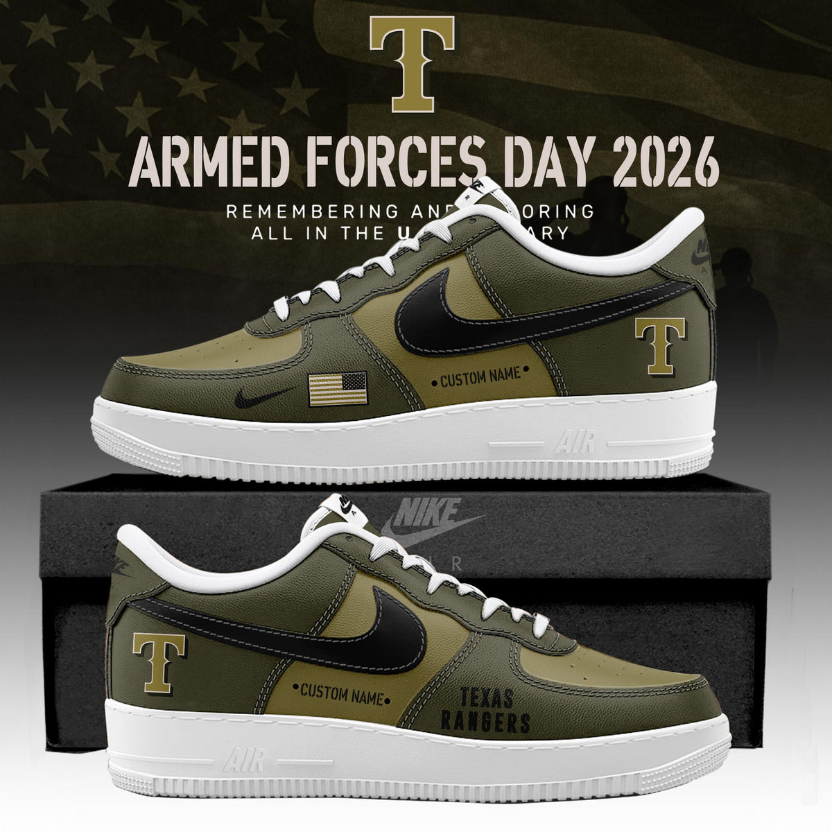MLB 2026 Armed Forces Day Limited Edition AF1 Sneaker