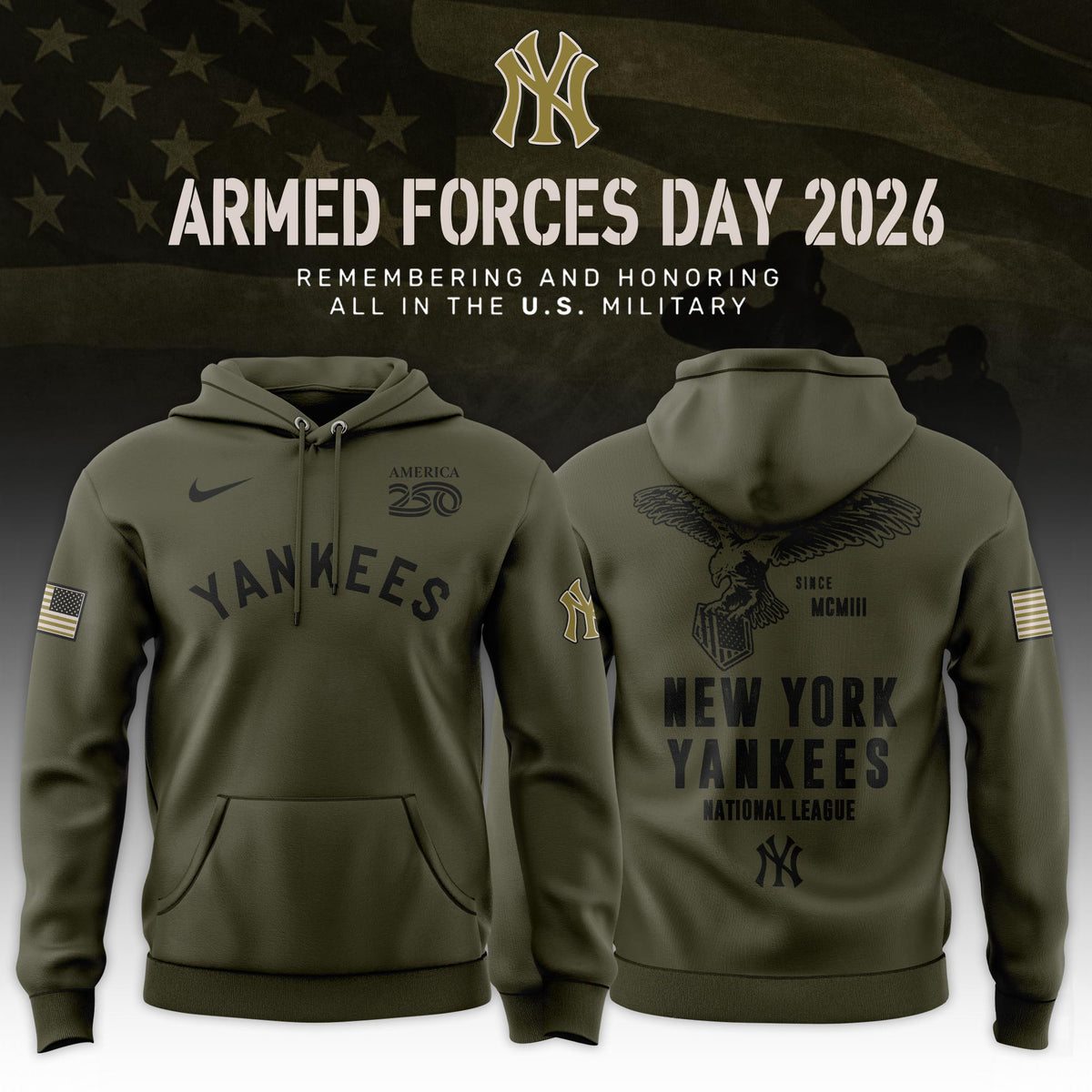 _ ..NYY 2026 Armed Forces Day Limited Edition Hoodie
