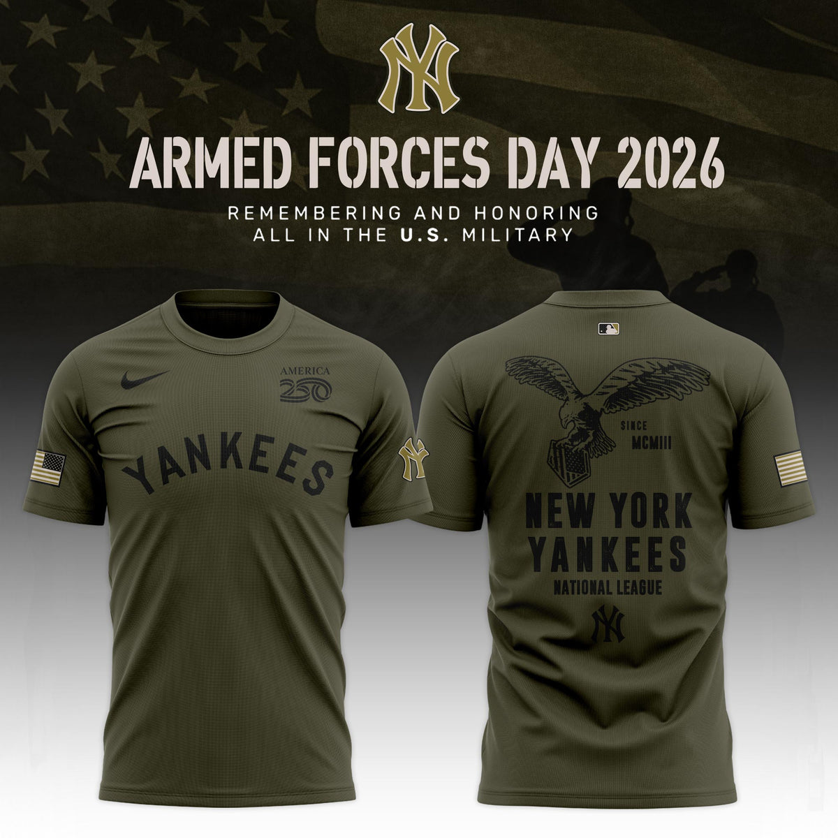 _ ..NYY 2026 Armed Forces Day Limited Edition T-shirt