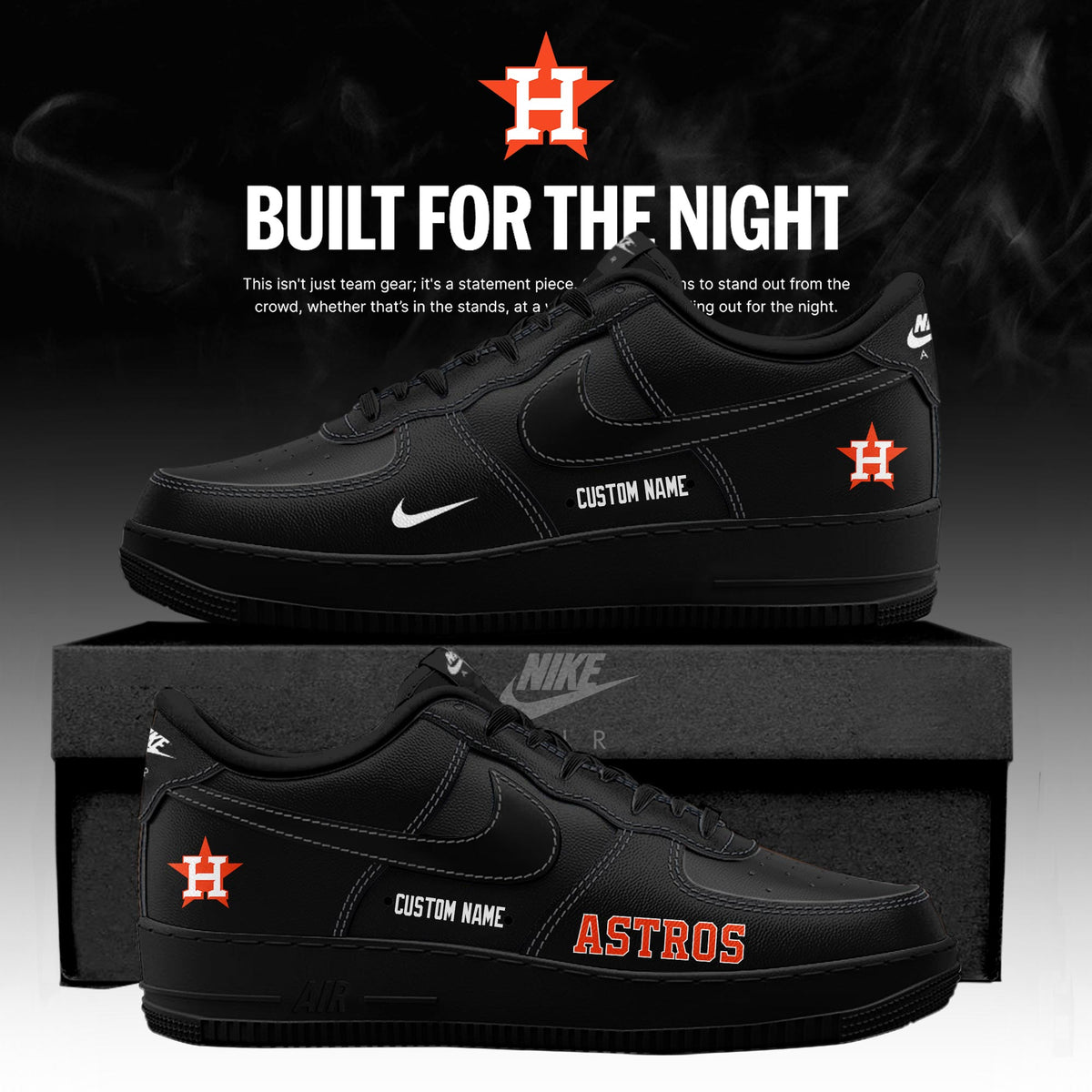 _ HOU 2026 Fashion Black Out Limited Edition AF1 Sneakers
