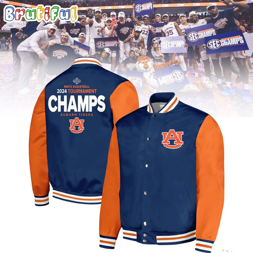Auburn Tigers 2024 SEC Men's Basketball Conference Tournament Baseball Jacket
