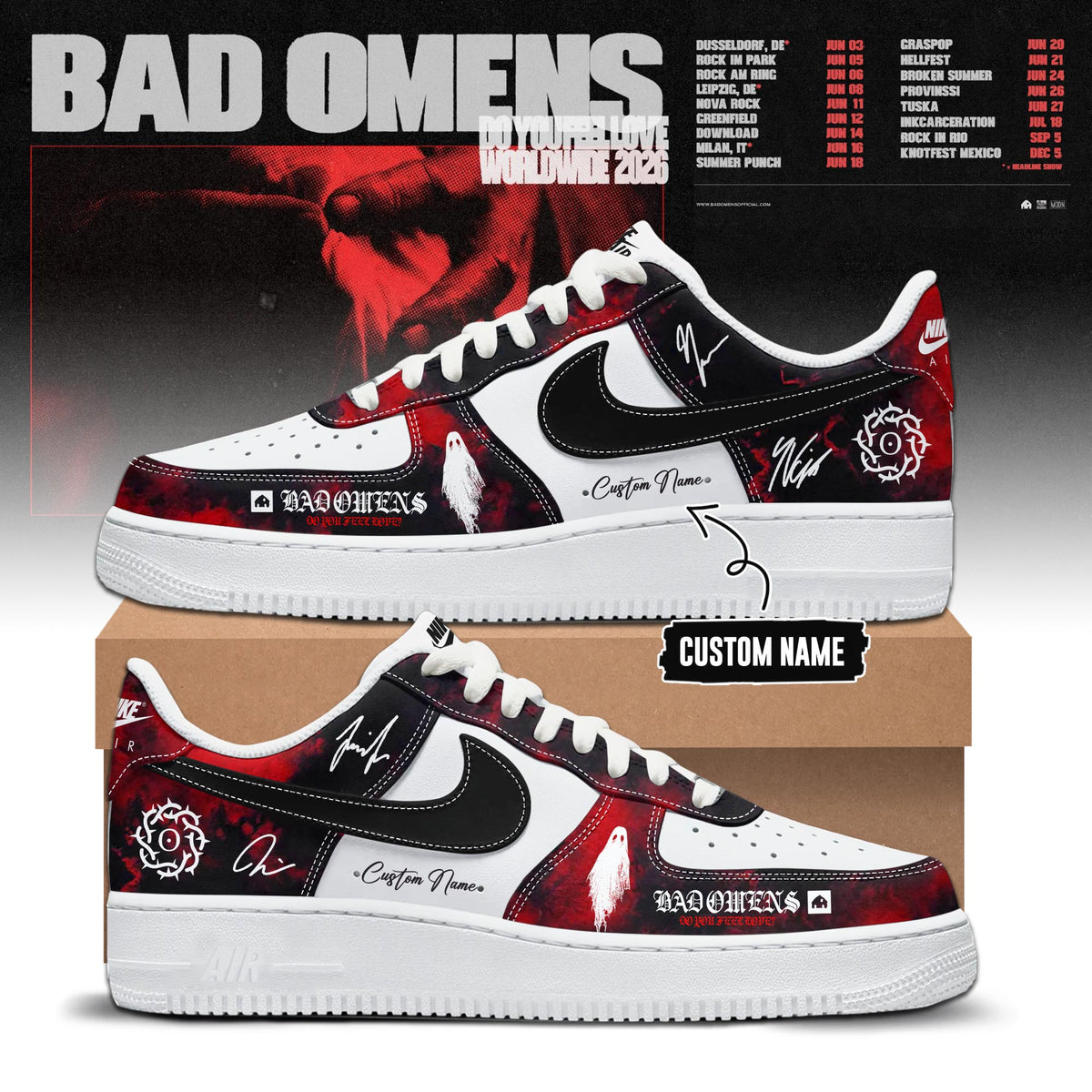 Do You Feel Love Worldwide 2026 Tour Limited Edition AF1 Sneakers