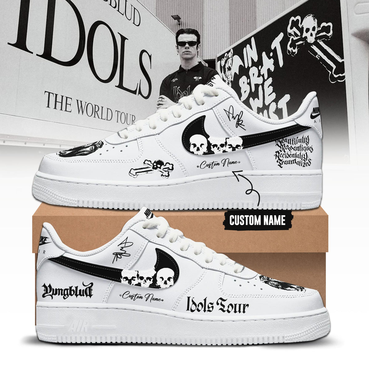 YUNGBLUD Idols The World Tour 2026 Limited Edition AF1 Sneakers