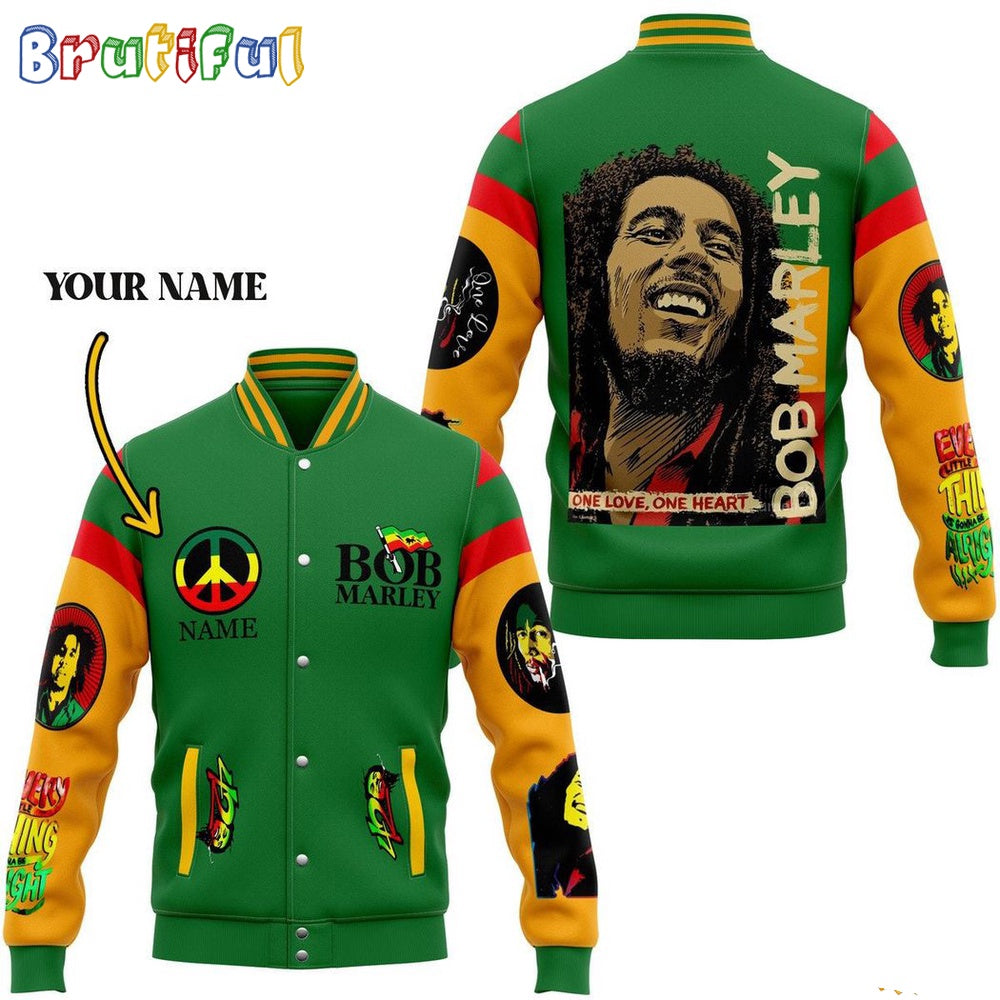 Bob Marley One Love One Heart Baseball Jacket