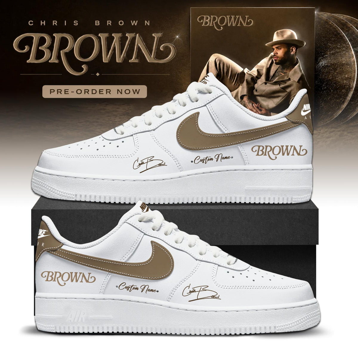 CB "BROWN" Album Limited Edition AF1 Sneakers