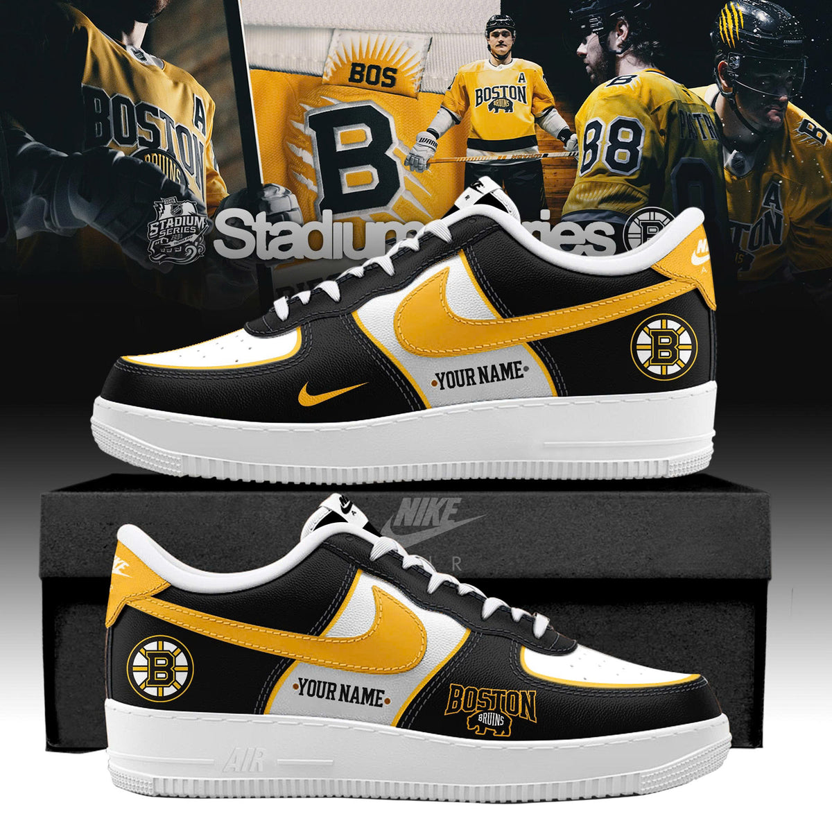 Boston Bruins 2025 Custom AF1 Sneakers