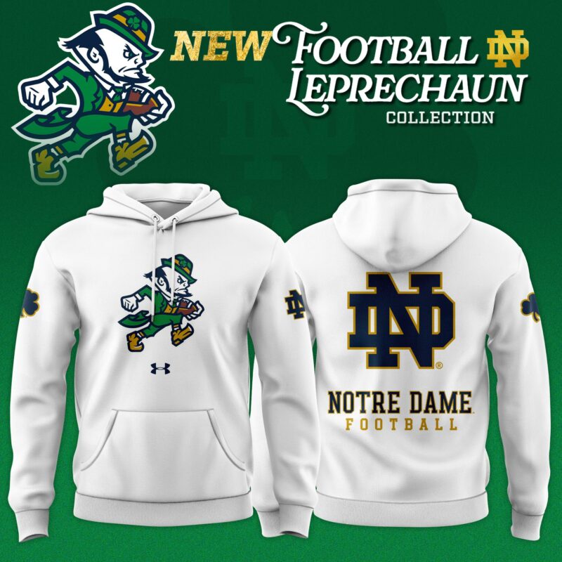 _Notre Dame Fighting Irish Football Leprechaun Limited Editions 2025 Hoodie - White