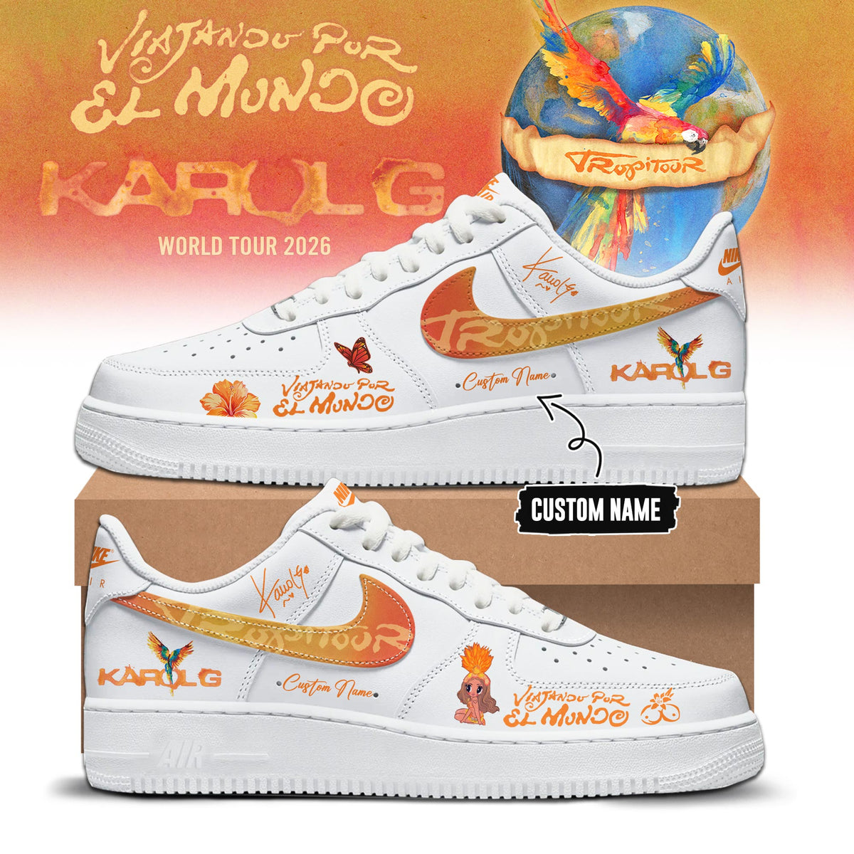_ Viajando Por El Mundo Tropitour 2026 Limited Edition AF1 Sneakers
