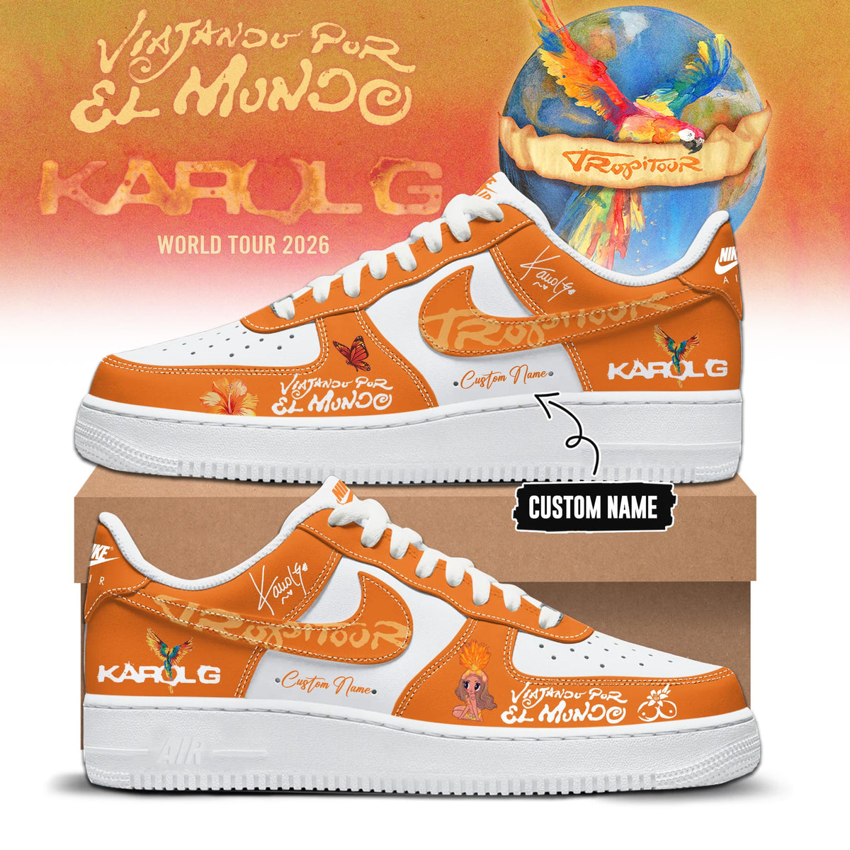 _ Viajando Por El Mundo Tropitour 2026 Limited Edition AF1 Sneakers
