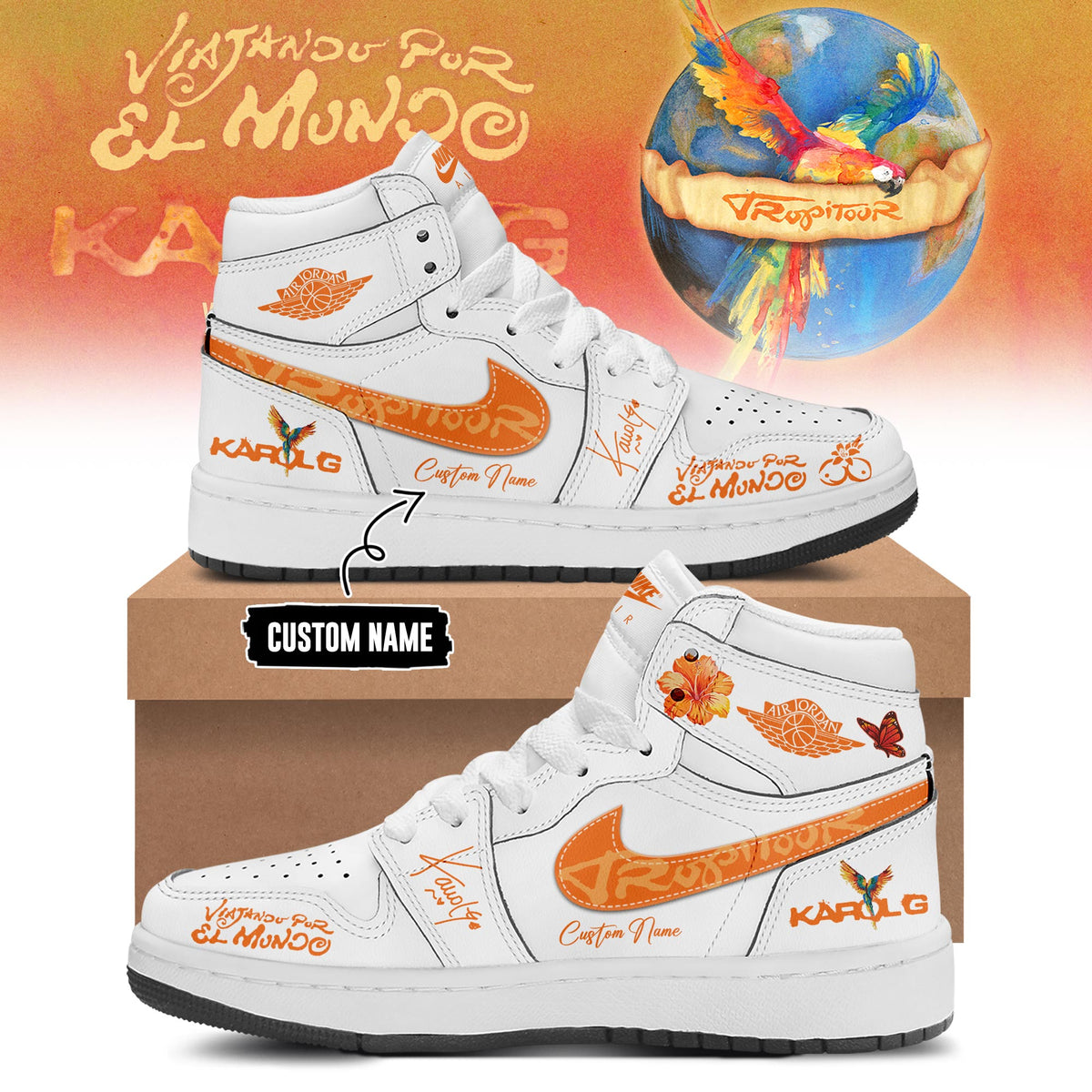_ Viajando Por El Mundo Tropitour 2026 Limited Edition AJ1 Sneakers