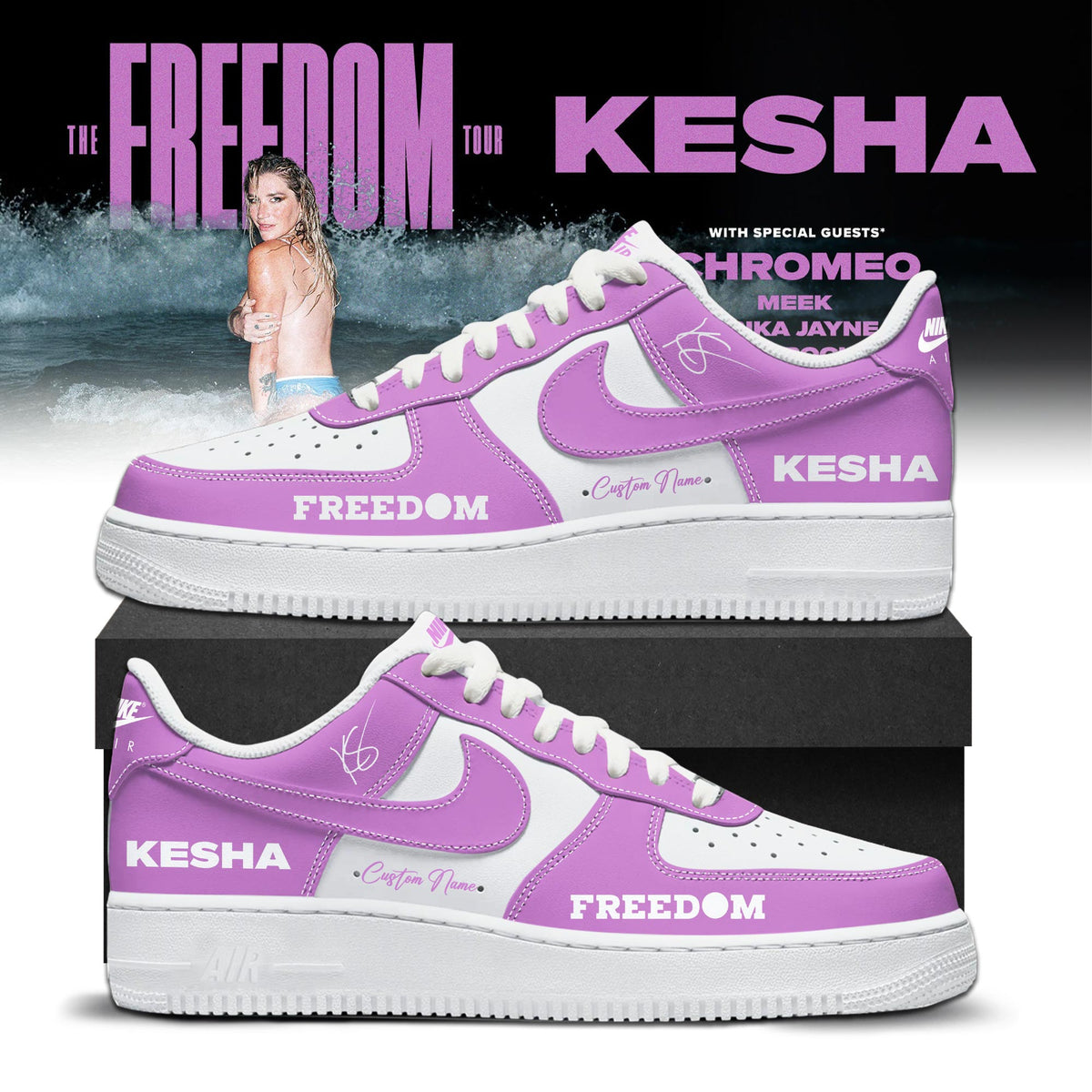 Kesha The Freedom Tour 2026 Limited Edition AF1 Sneakers