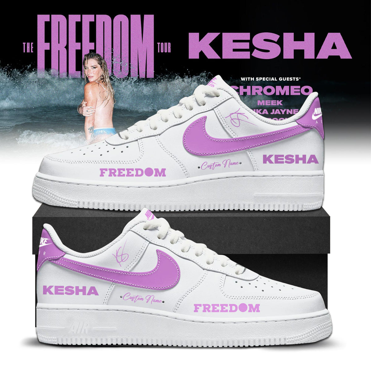 Kesha The Freedom Tour 2026 Limited Edition AF1 Sneakers
