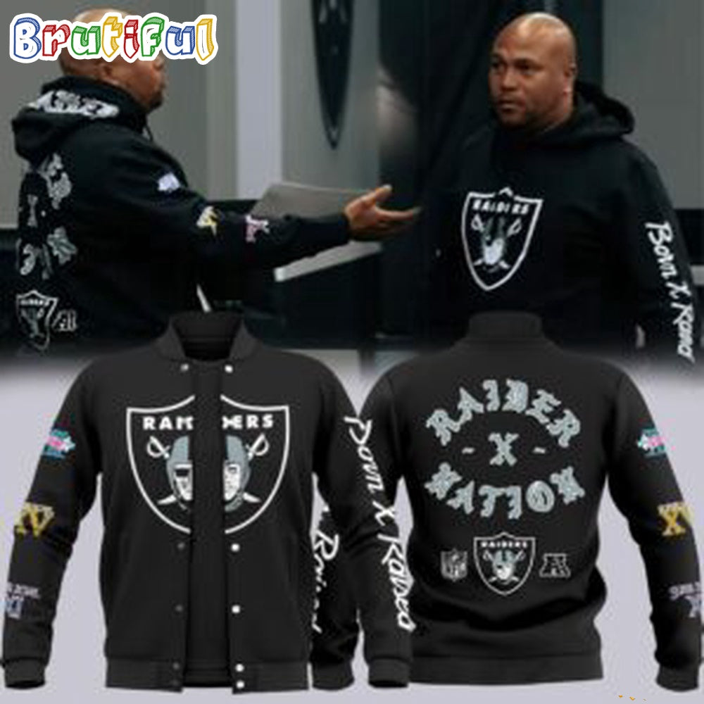 Las Vegas Raiders NFL 2024 Born x Raised Baseball Jacket