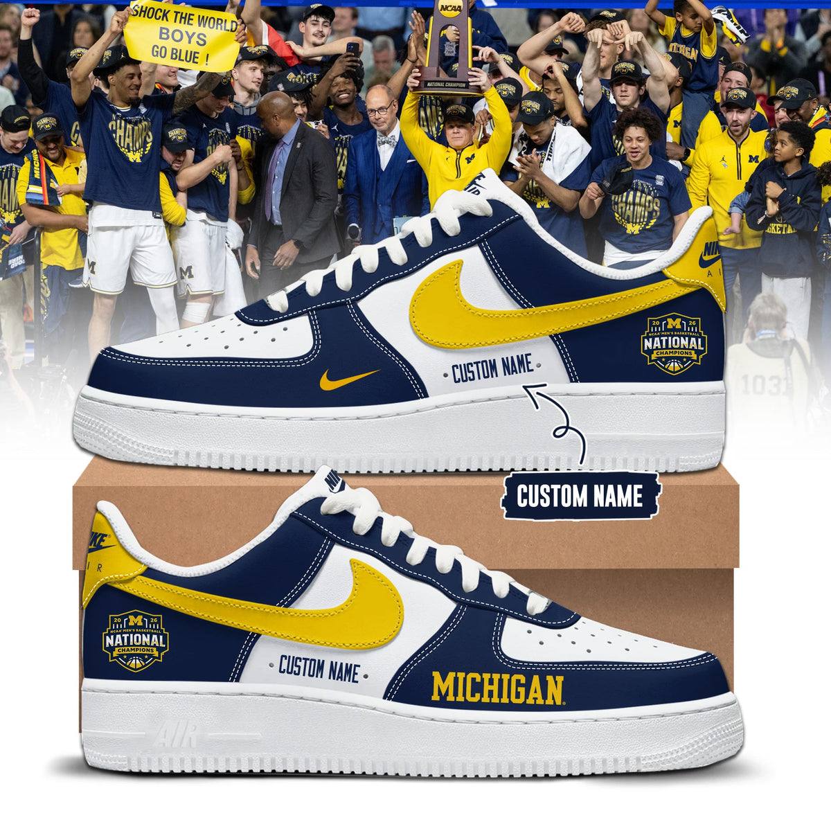 _MW 2026 NCAA Men's Basketball National Champions AF1 Sneakers