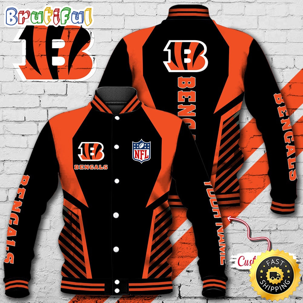 NFL Cincinnati Bengals Baseball Jacket Football Sports Jacket