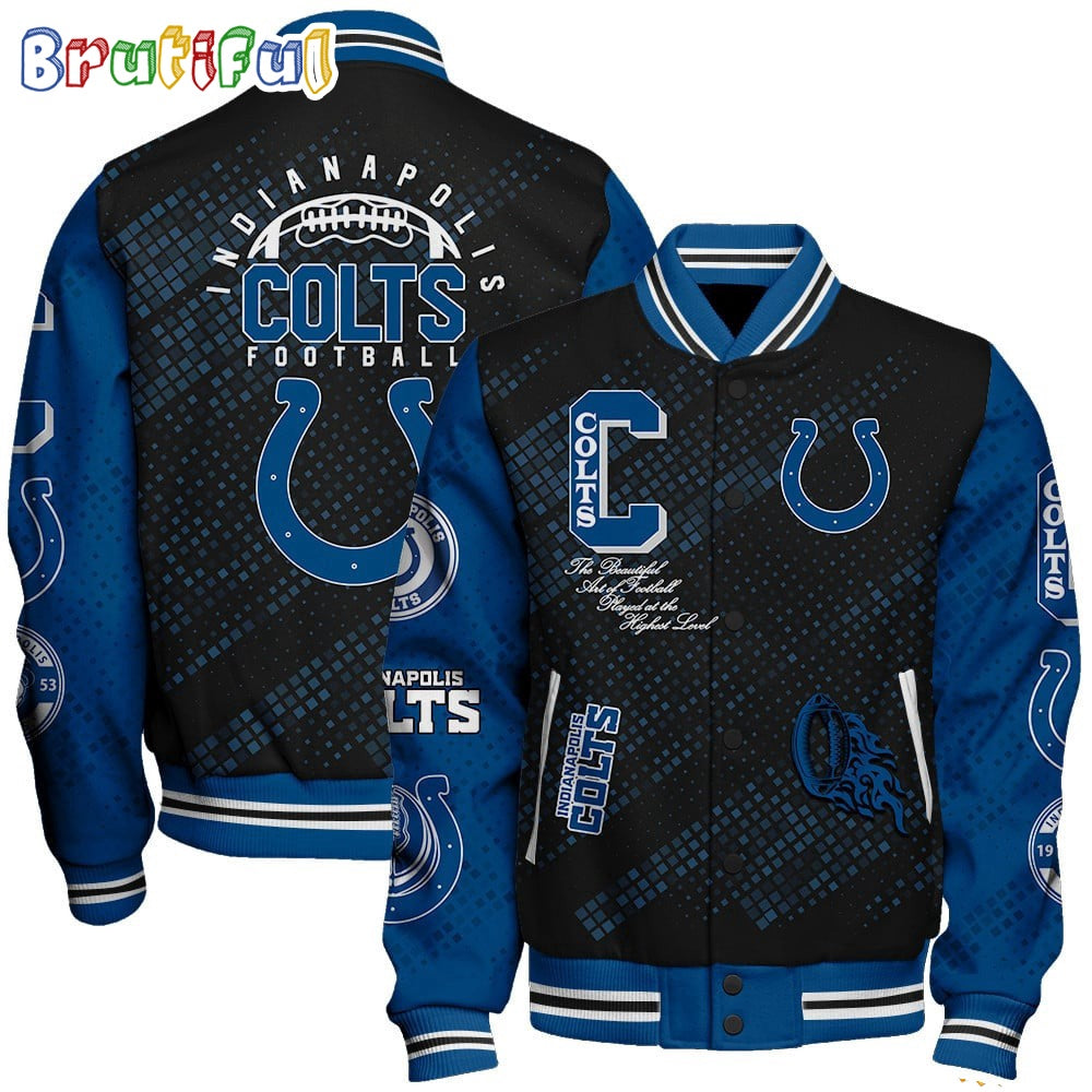 NFL Indianapolis Colts Baseball Jacket Print Logo Team Football Jacket