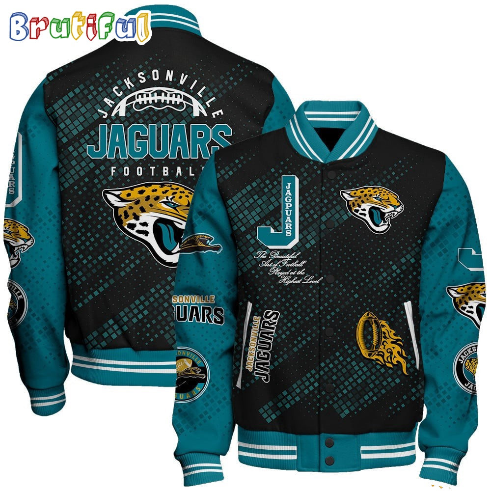 NFL Jacksonville Jaguars Baseball Jacket Print Logo Team Football Jacket