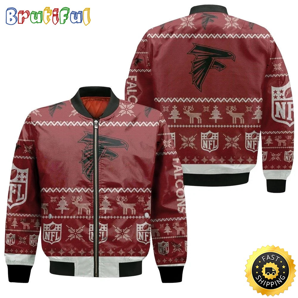 NFL Atlanta Falcons Bomber Jacket Ugly Christmas