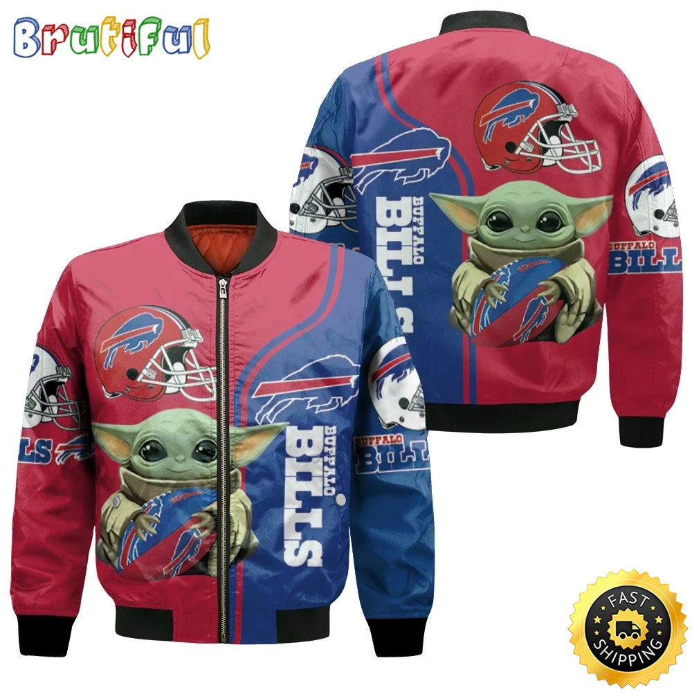 NFL Buffalo Bills Bomber Jacket Baby Yoda The Mandalorian
