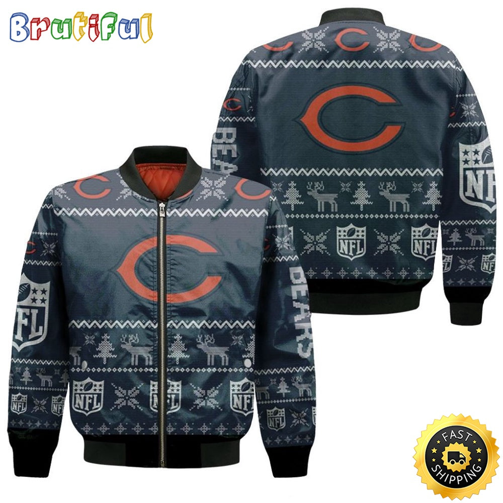 NFL Chicago Bears Bomber Jacket Ugly Christmas