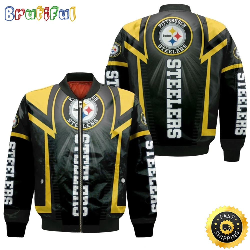 NFL Pittsburgh Steelers Bomber Jacket Logo For Fans