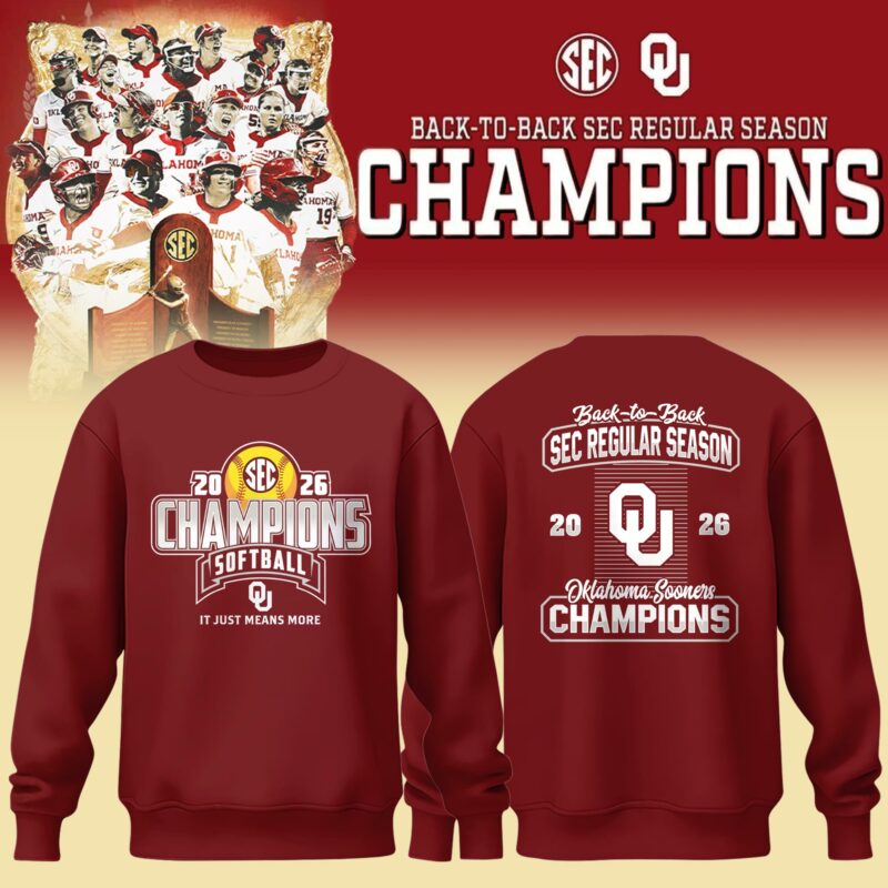 _ OU 2026 SEC Regular Season Softball Champions Locker Room Sweatshirt