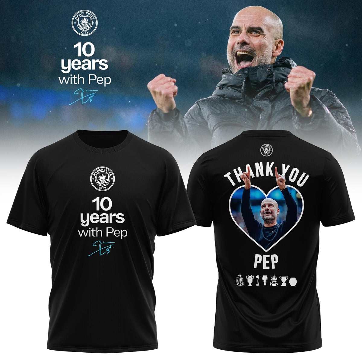 Man City Thank You Pep Limited Edition T-Shirt
