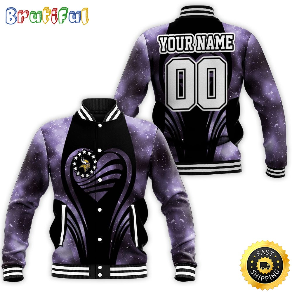 Personalized NFL Minnesota Vikings Baseball Jacket For Fans