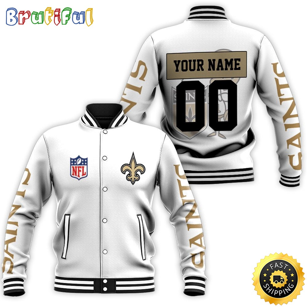 Personalized NFL New Orleans Saints Nfl Bomber Jacket Baseball Jacket For Fans