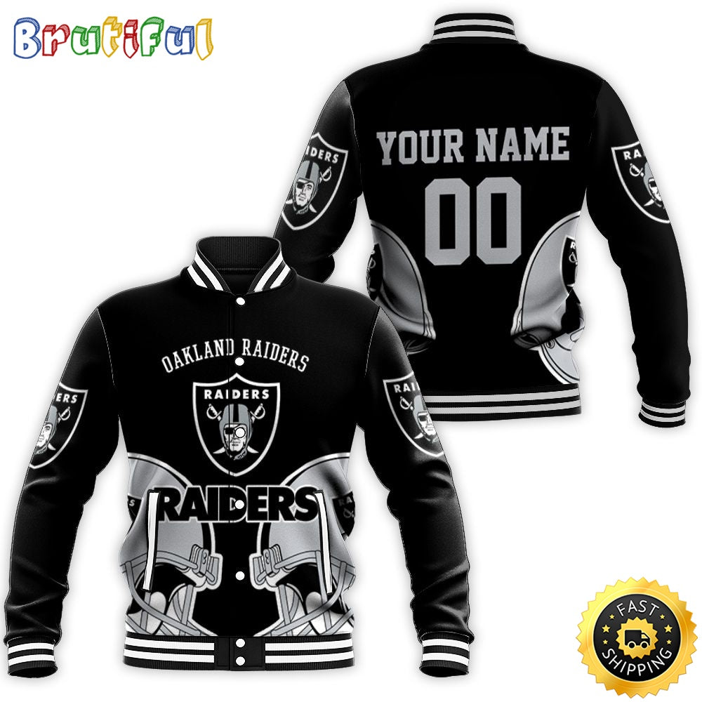 Personalized NFL Oakland Raiders Fans Baseball Jacket For Fans