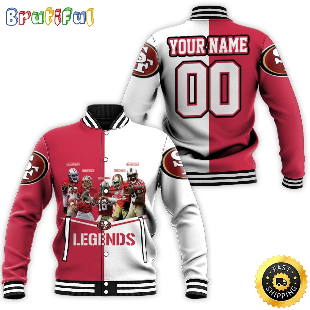 Personalized NFL San Francisco 49ers Legends Baseball Jacket For Fans