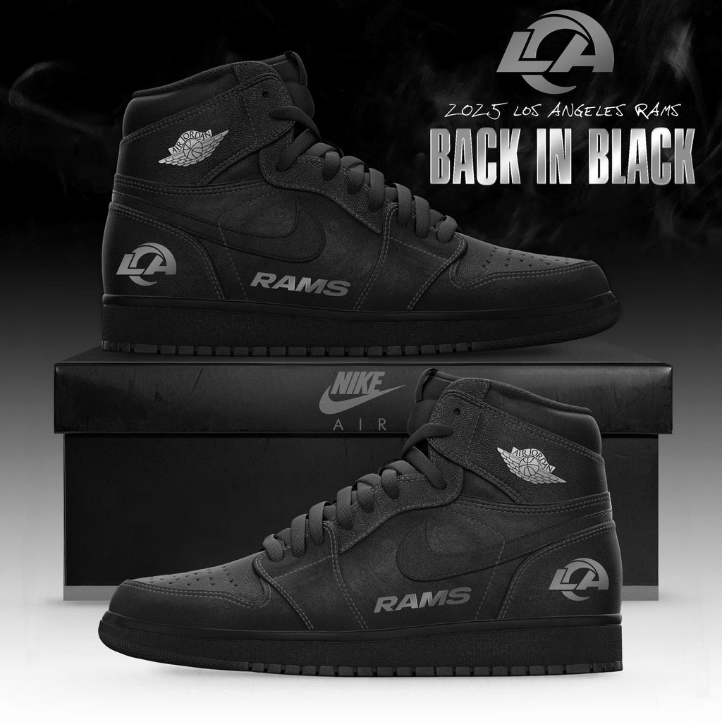 _ .Los Angeles Rams 'Back in Black' 2025 Special Edition AJ1 Sneakers
