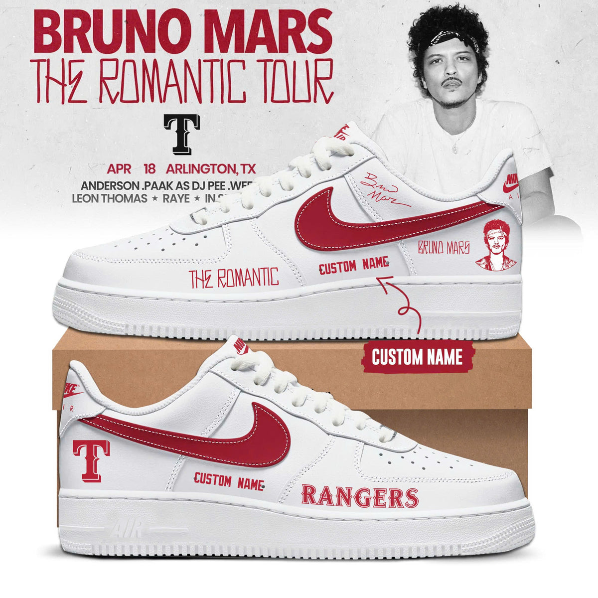 _ TEX x Bruno Mars ‘The Romantic Tour 2026’ Edition AF1 Sneakers
