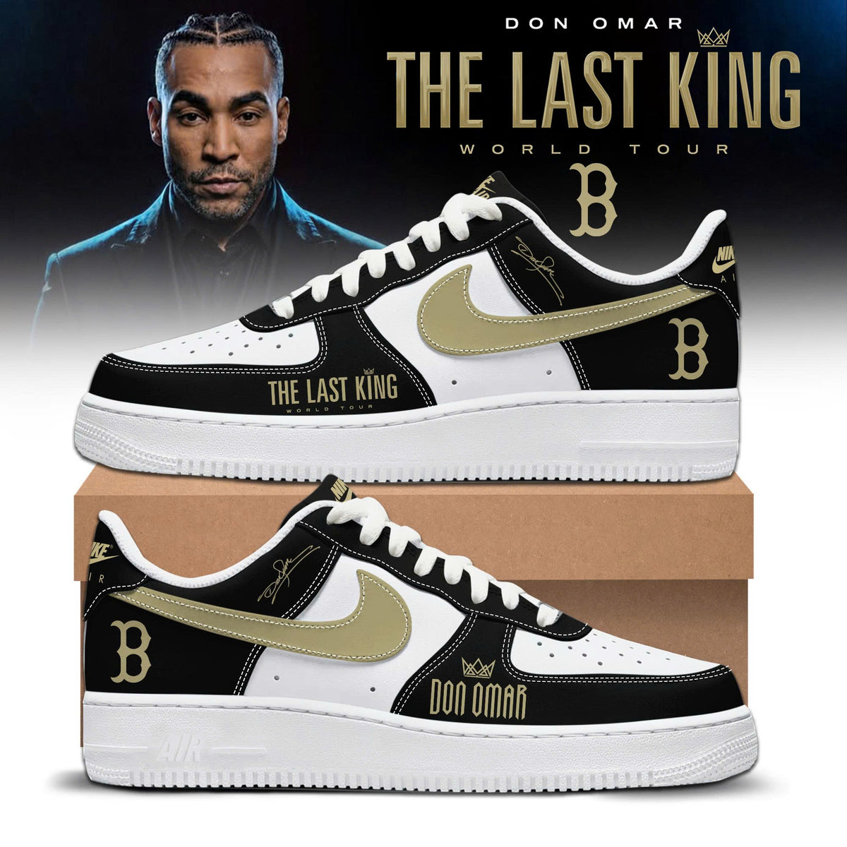 _ ..BOS x Don Omar "THE LAST KING WORLD TOUR" 2026 Limited Edition AF1 Sneakers