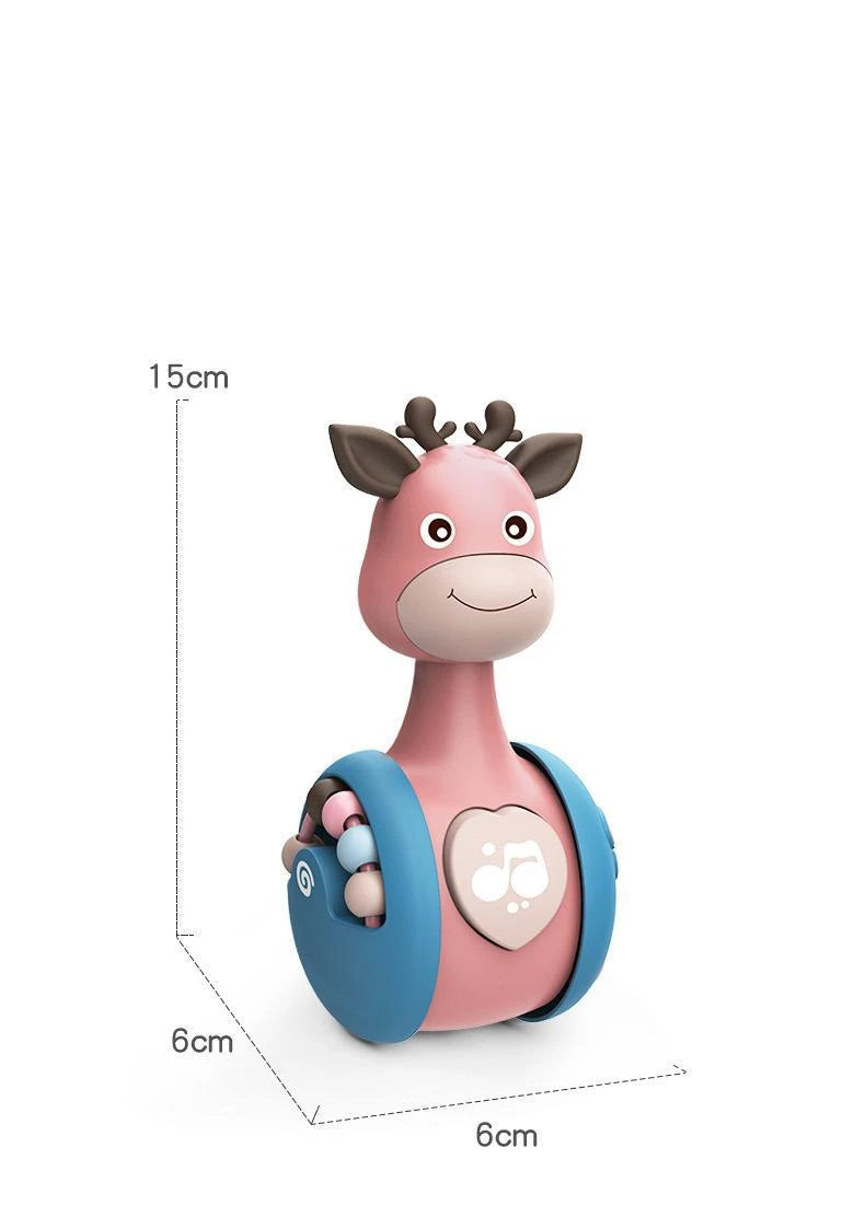 Baby Toys 0 12 Months Cute Deer Sliding Tumbler For Children Sensory Rattles Baby Ball Soft Teether Rattle Toys For Babies