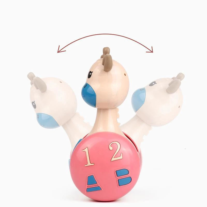 Baby Toys 0 12 Months Cute Deer Sliding Tumbler For Children Sensory Rattles Baby Ball Soft Teether Rattle Toys For Babies
