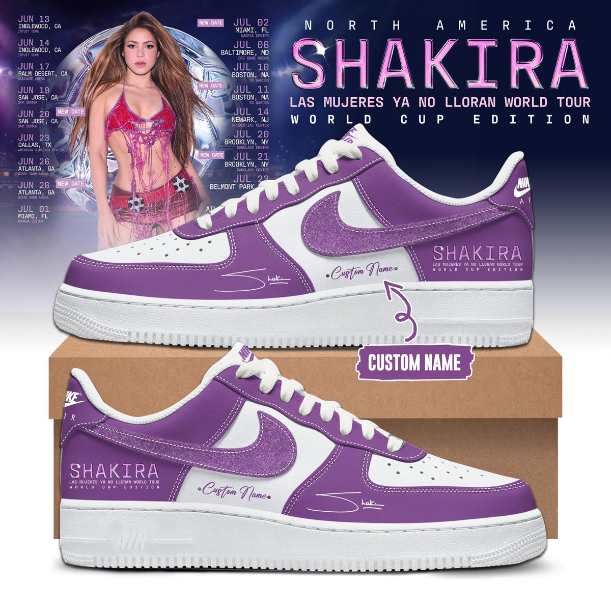 Las Mujeres Ya No Lloran World Tour WC26 Edition AF1 Sneakers