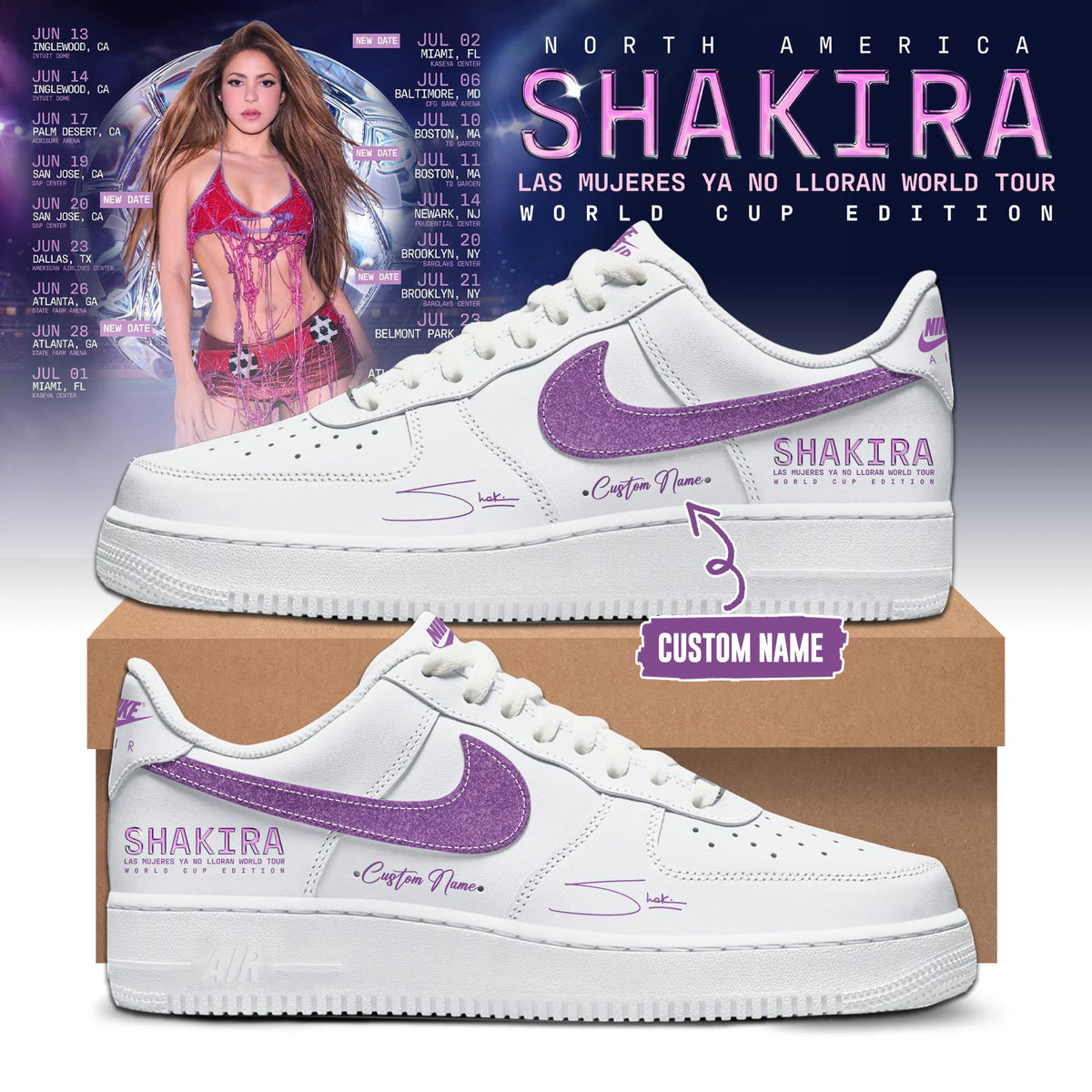 Las Mujeres Ya No Lloran World Tour WC26 Edition AF1 Sneakers