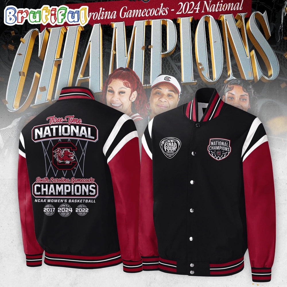 South Carolina Gamecocks 2024 NCAA Women’s Basketball National Champions Baseball Jacket