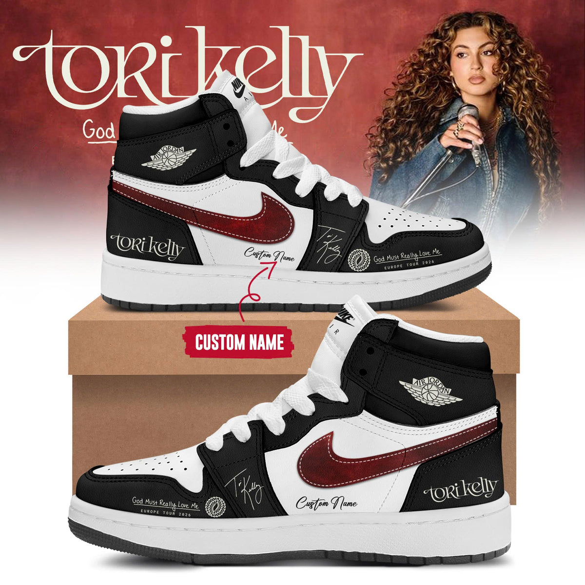 TK "God Must Really Love Me" Europe Tour 2026 Limited Edition AJ1 Sneakers