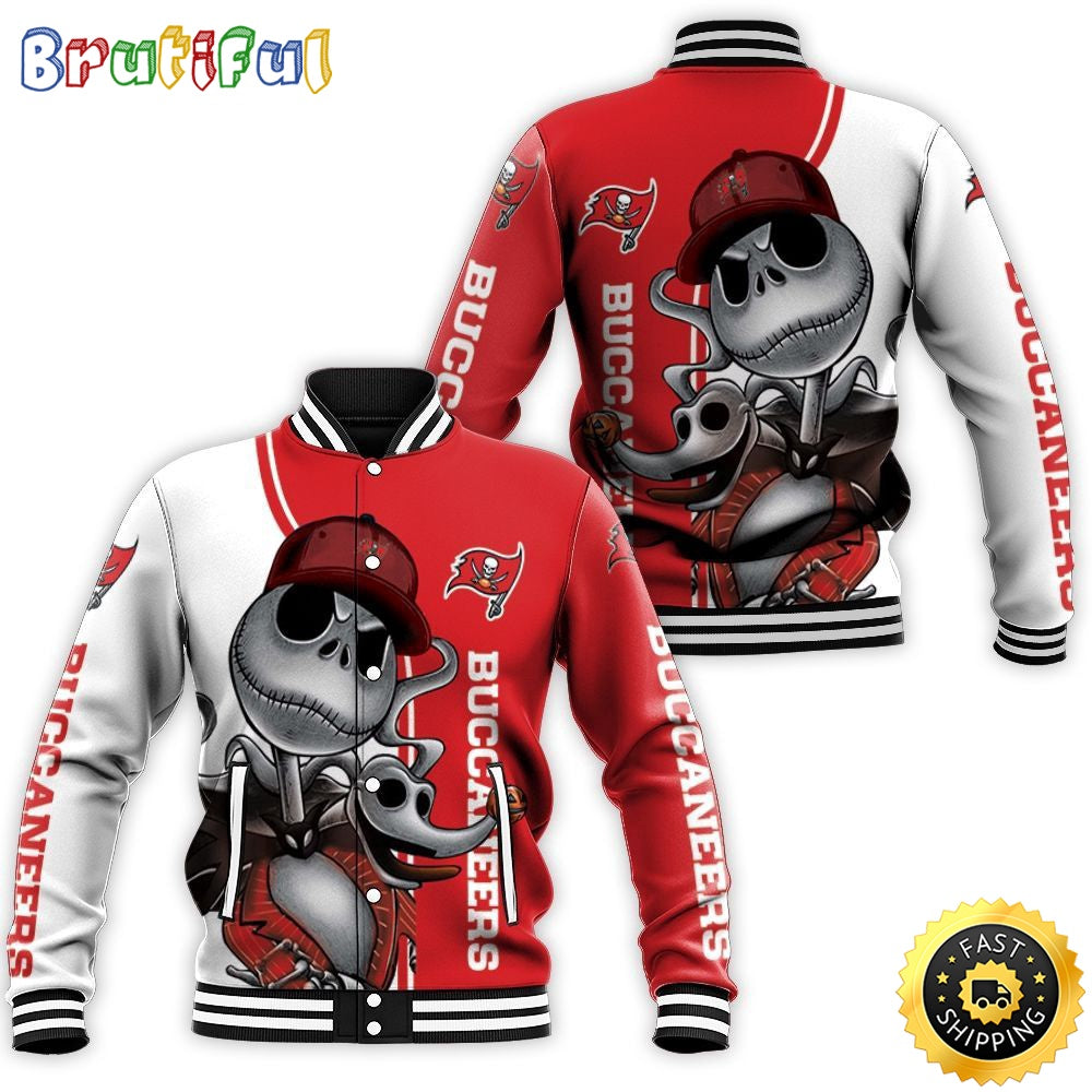 Tampa Bay Buccaneers Baseball Jacket Jack Skellington And Zero