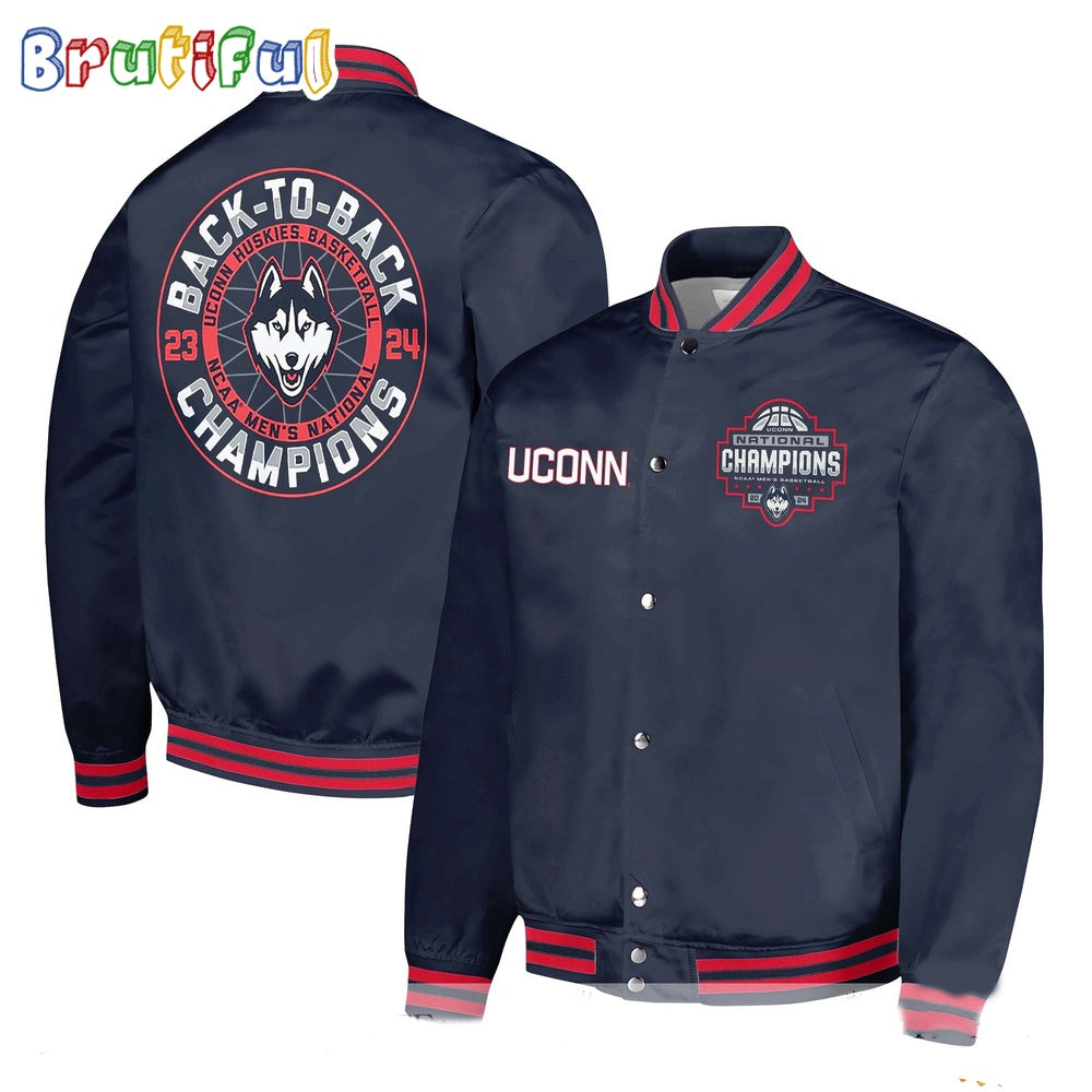 UConn Huskies 2024 NCAA Men's Basketball National Champions Baseball Jacket, UConn Huskies NCAA Men's Basketball Jacket