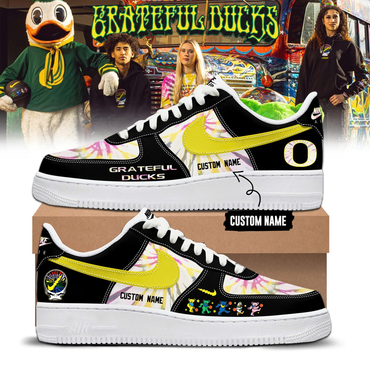 _ ..Oregon Ducks x Grateful Dead 2026 Limited Editions Custom AF1 Sneaker